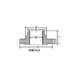 Weldbend® 121-030-000 Flat Face Weld Neck Flange, 3 in, Forged Carbon Steel, 150 lb, Domestic