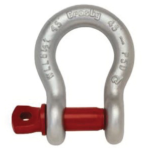Crosby&reg; 1018455 G-209 Anchor Shackle, 2 ton Load, 1/2 in, 0.63 in Screw Pin, Hot Dipped Galvanized - Shackles