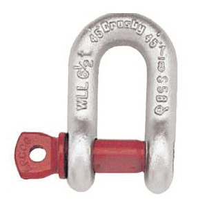 Crosby&reg; 1019150 G-210 Chain Shackle, 0.5 ton Load, 1/4 in, 5/16 in Screw Pin, Hot Dipped Galvanized - Shackles
