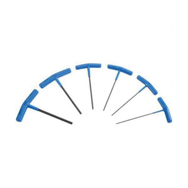 Proto® J4969 Long Arm Hex Key Set, Metric, 6 Pieces, 2 to 6 mm Hex, Ergonomic Grip/T-Handle Handle, Alloy Steel, Black Oxide - Hex & Torx Key Sets